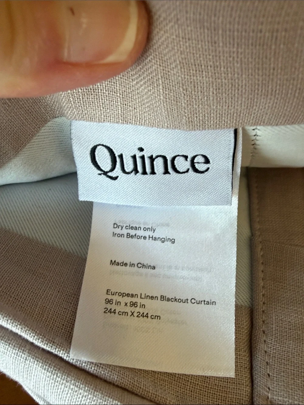Quince European Linen Room Darkening Curtain 96x96 –  Rose Quartz (107)